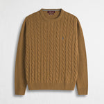 Maglione Girocollo a Trecce in Misto Lana - Ginger