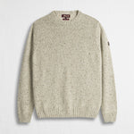 Maglione Girocollo Bottonato in Misto Lana - Chalk