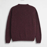 Buttoned Crew Neck Sweater in Wool Blend