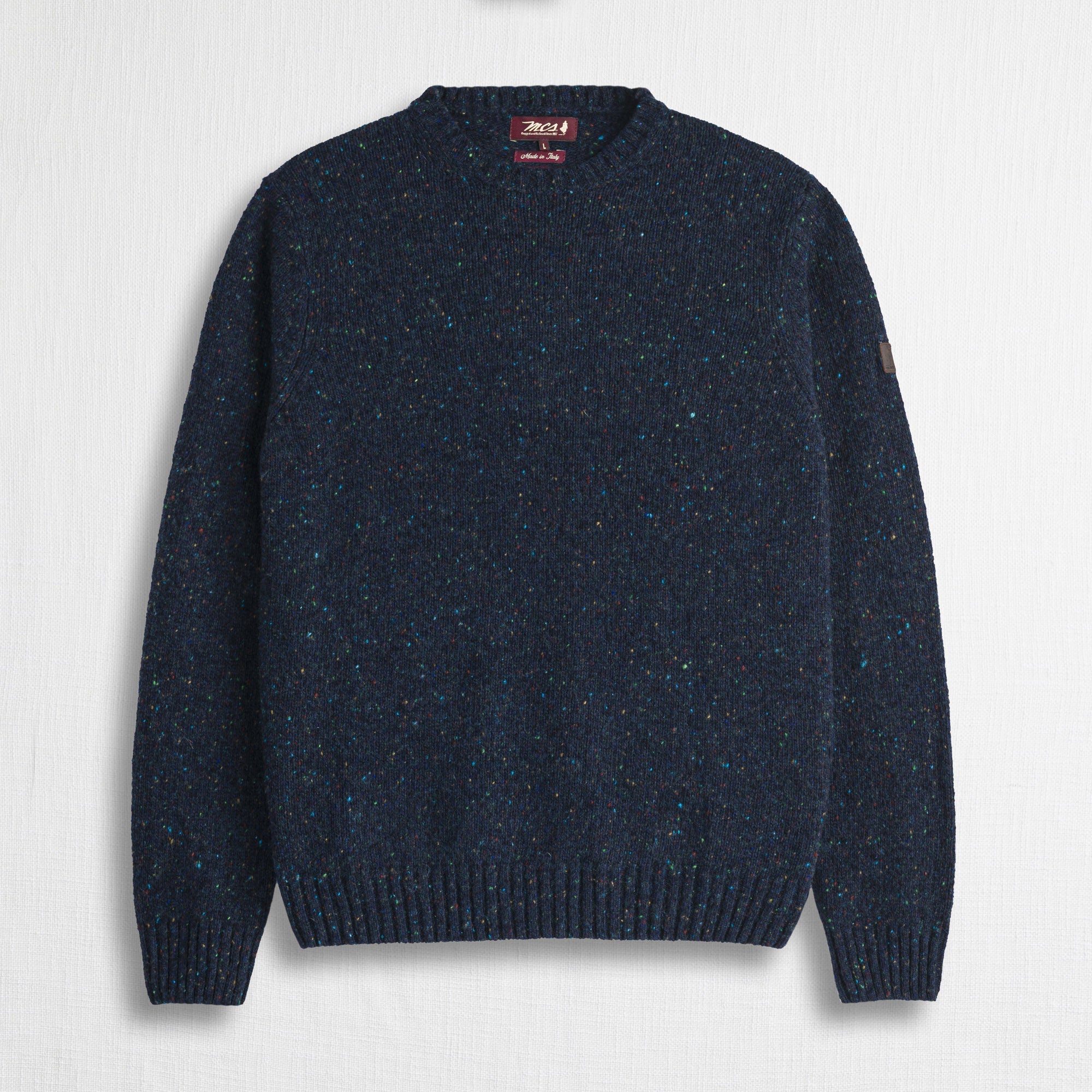 Maglione Girocollo Bottonato in Misto Lana - Indigo Dust