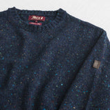 Buttoned Crew Neck Sweater in Wool Blend