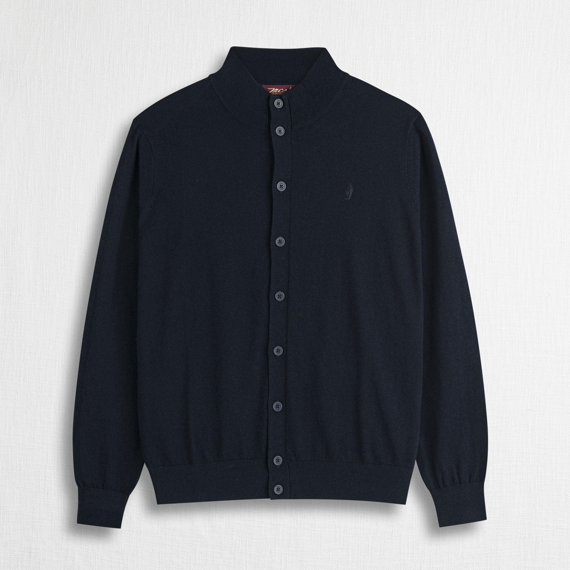 Cardigan in Cotone Lana con Bottoni - Blue Navy