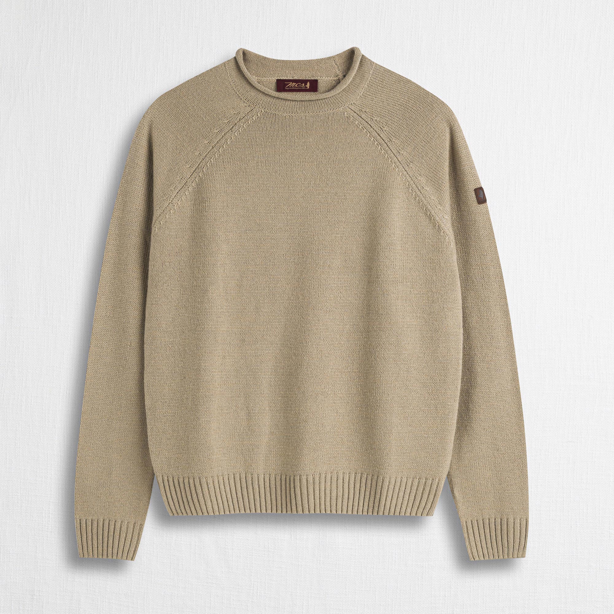 Maglione Girocollo Raglan in Misto Lana - Sand