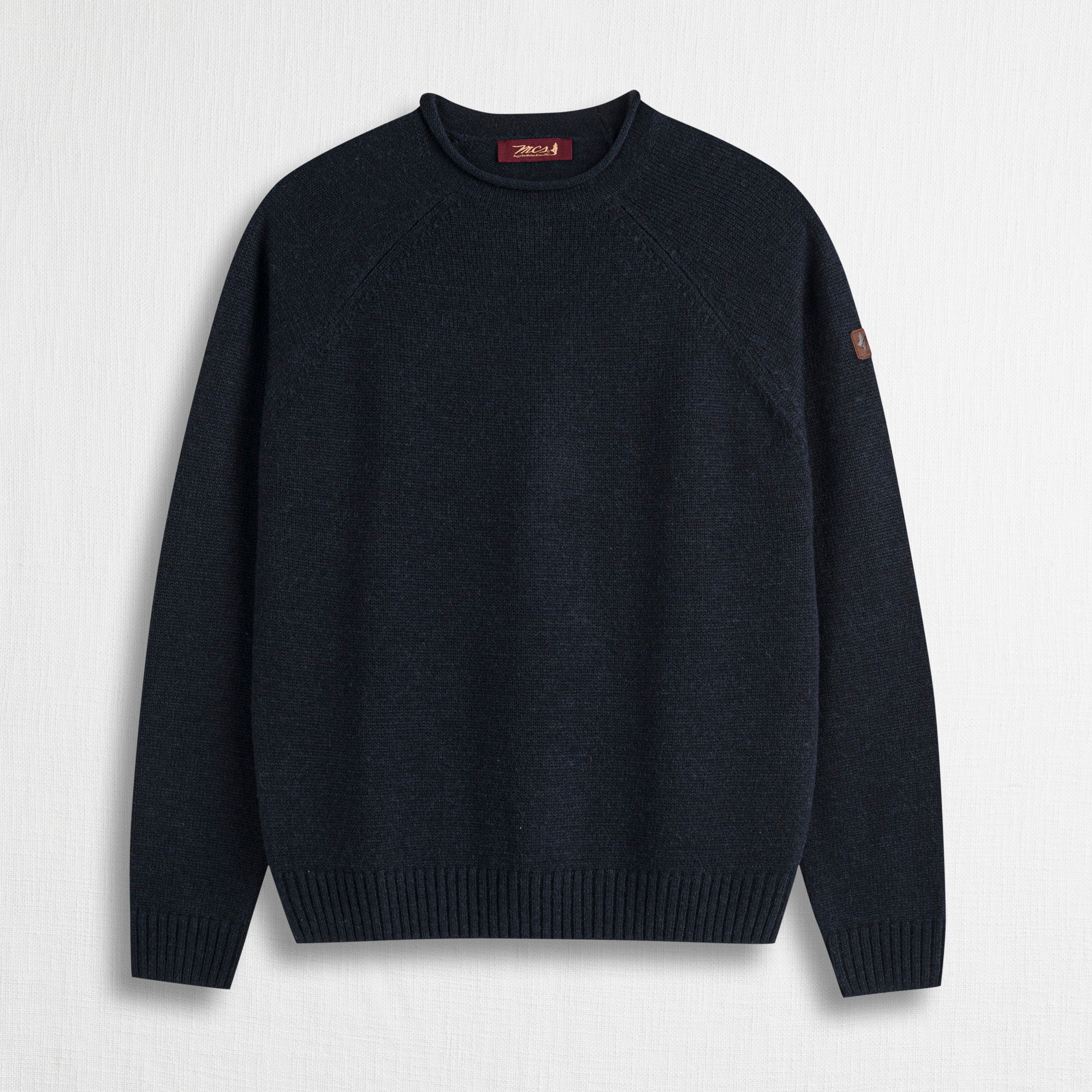 Maglione Girocollo Raglan in Misto Lana - Blue Navy