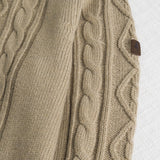 Maglia Collo Alto a Trecce in Misto Lana