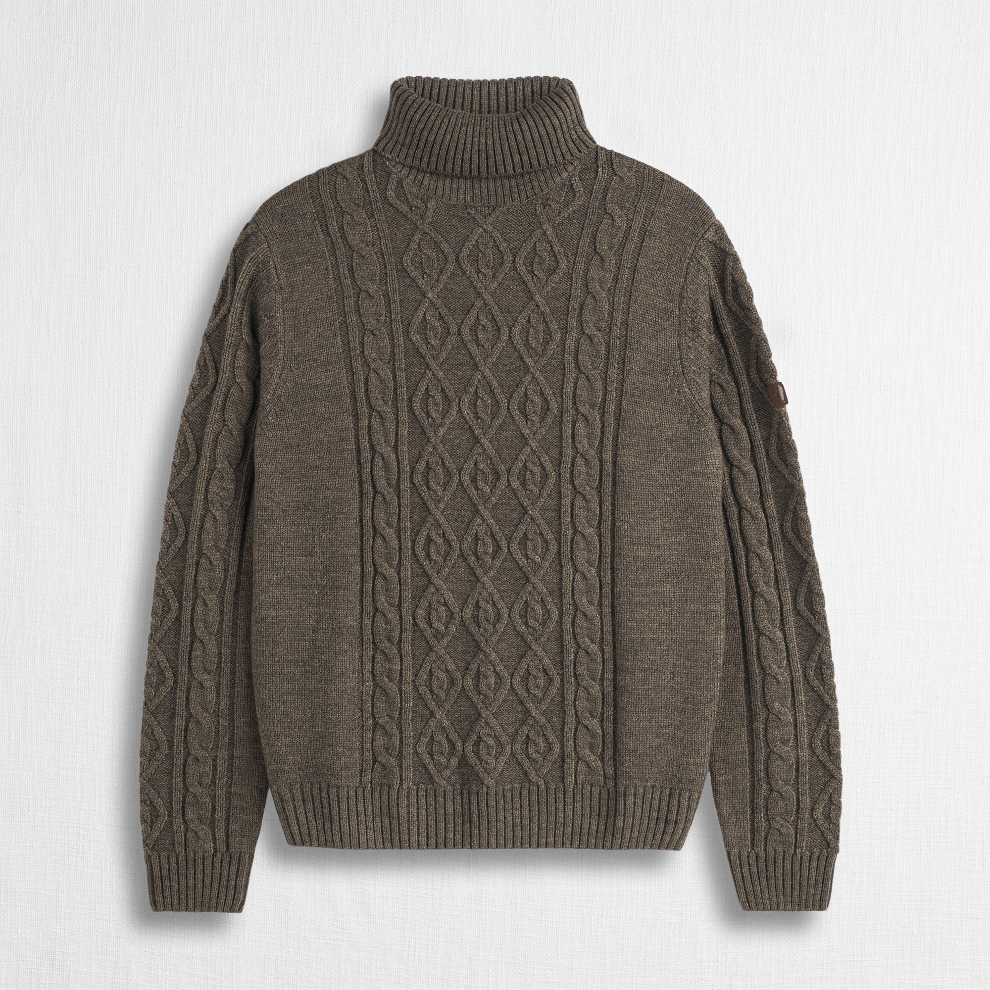 Maglia Collo Alto a Trecce in Misto Lana - Falcon