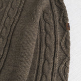 Maglia Collo Alto a Trecce in Misto Lana