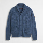 Cardigan a Trecce con Collo a Scialle - Stone Blue