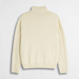 Cable Knit Truck Driver Sweater in Wool Blend