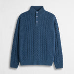 Maglione Camionnaire a Trecce in Misto Lana - Indigo Dust