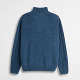 Cable Knit Truck Driver Sweater in Wool Blend