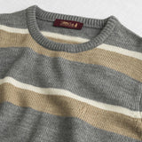 Striped Crew Neck Sweater in Wool Blend