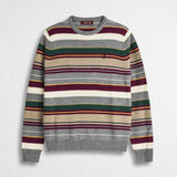 Maglione Girocollo a Righe Multicolor - Dark Green