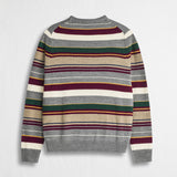 Multicolor Striped Crew Neck Sweater