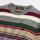 Multicolor Striped Crew Neck Sweater