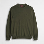 Maglione Girocollo 100% Lana Merino - Oil Green
