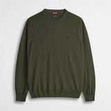 Maglione Girocollo 100% Lana Merino - Oil Green