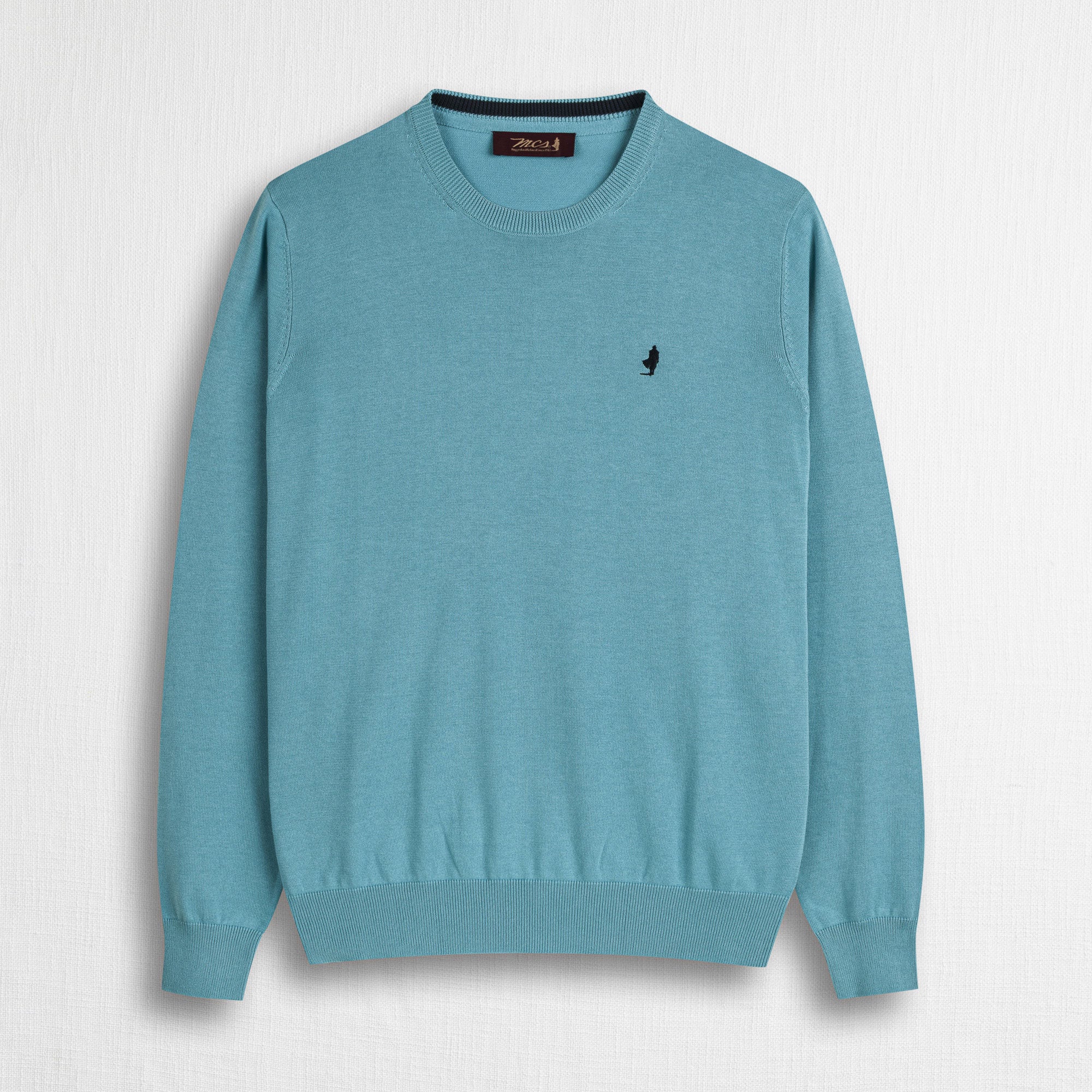 Maglia 100% cotone girocollo - Sky Blue