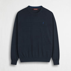 Maglia 100% cotone girocollo - Navy Blue