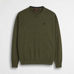 Maglia 100% cotone girocollo - Dark Olive
