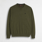 Maglia 100% cotone girocollo - Dark Olive