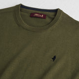 100% Cotton Crew Neck Shirt - Dark Olive