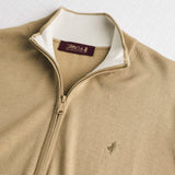 Maglia 100% cotone full zip - Khaky