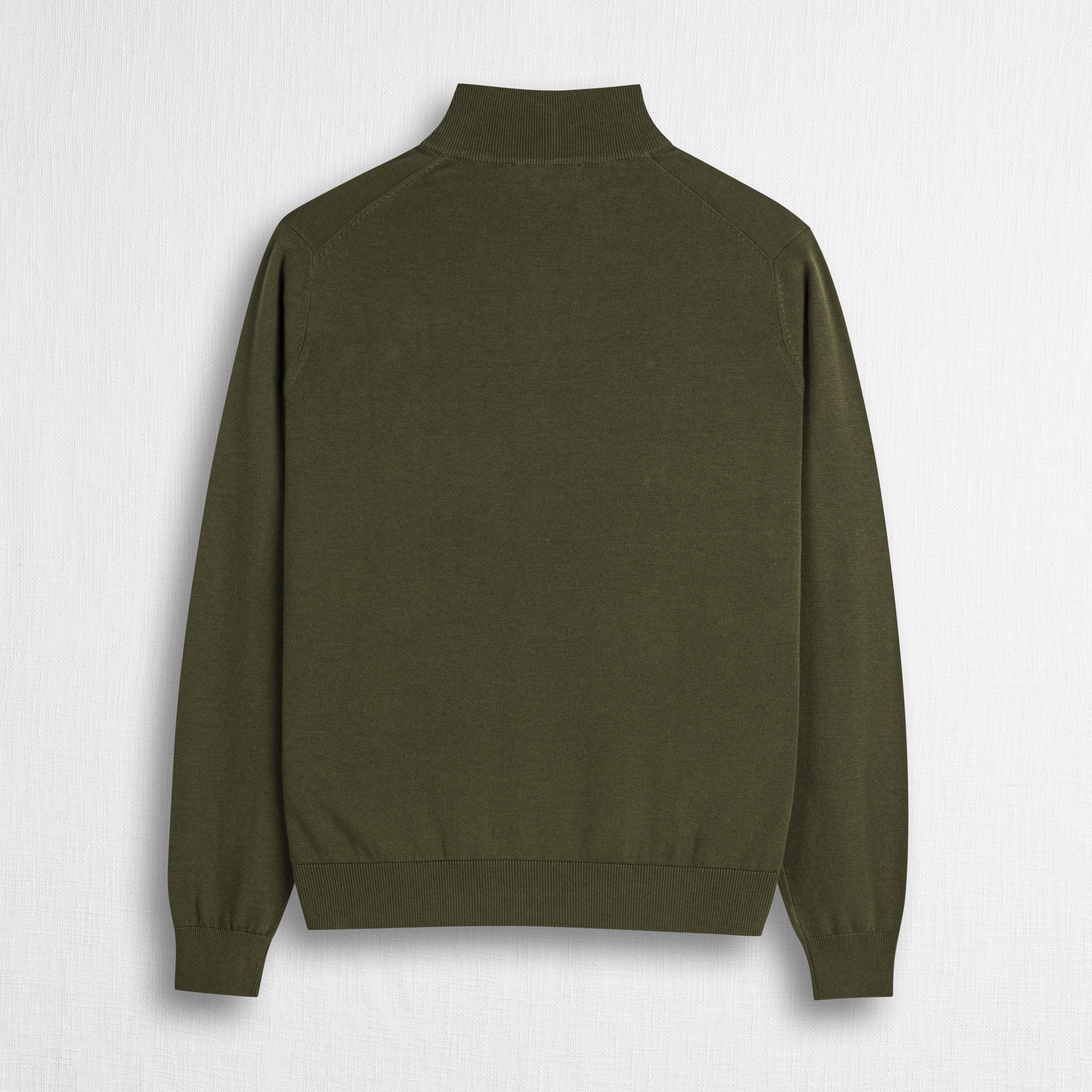 100% Cotton Full-Zip Shirt - Dark Olive