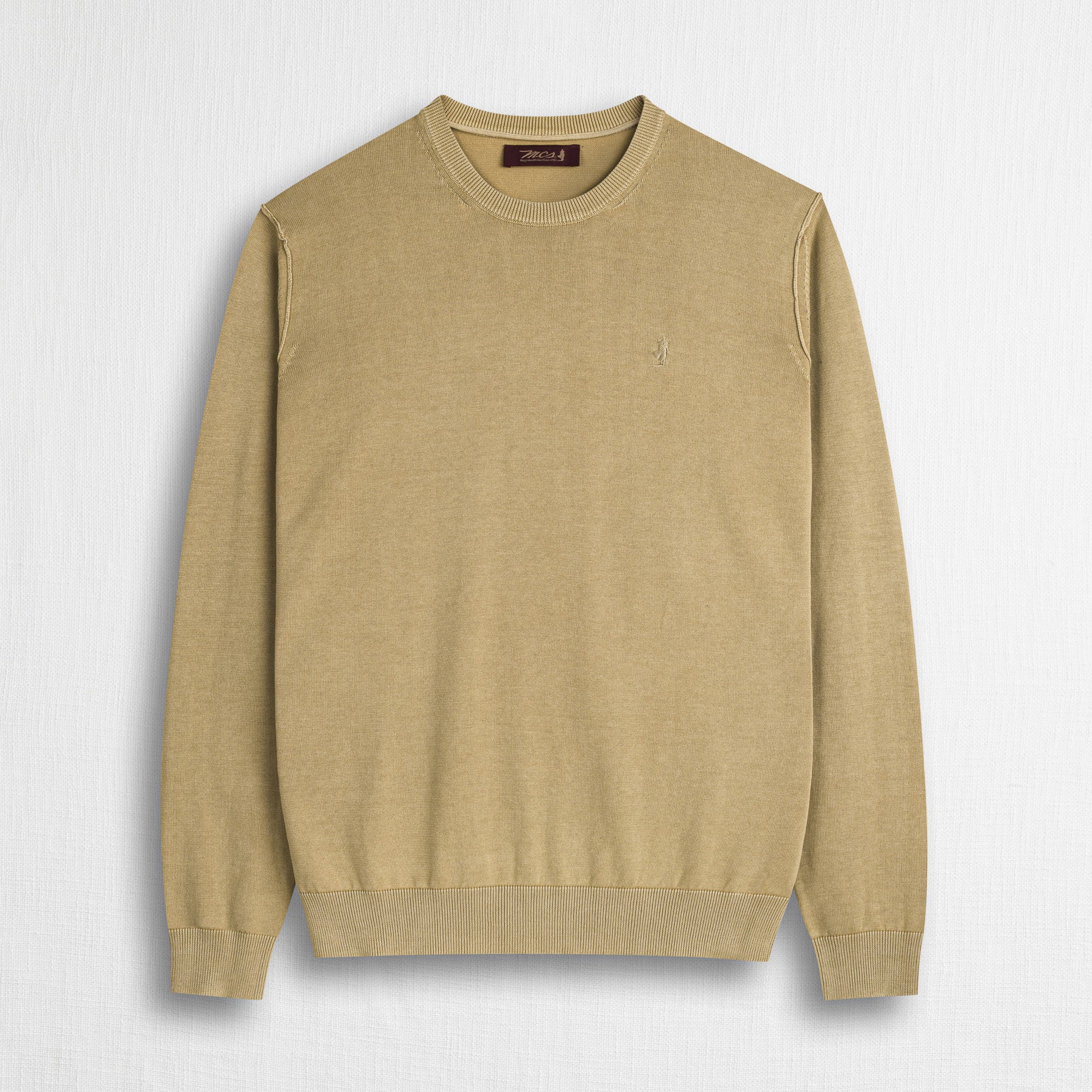 Maglia 100% cotone girocollo acid wash - Khaky