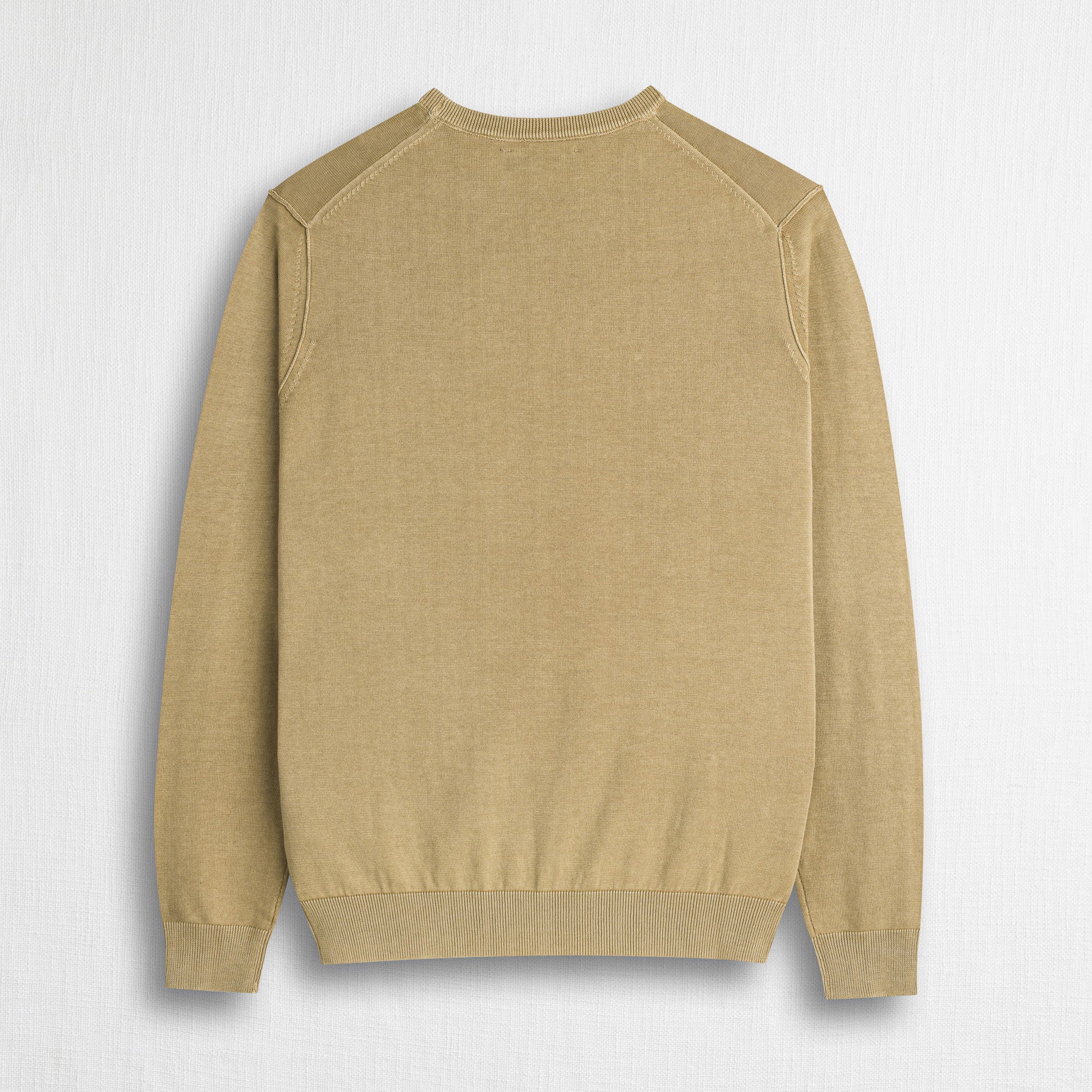 100% Cotton Acid Wash Crew Neck Shirt - Khaki