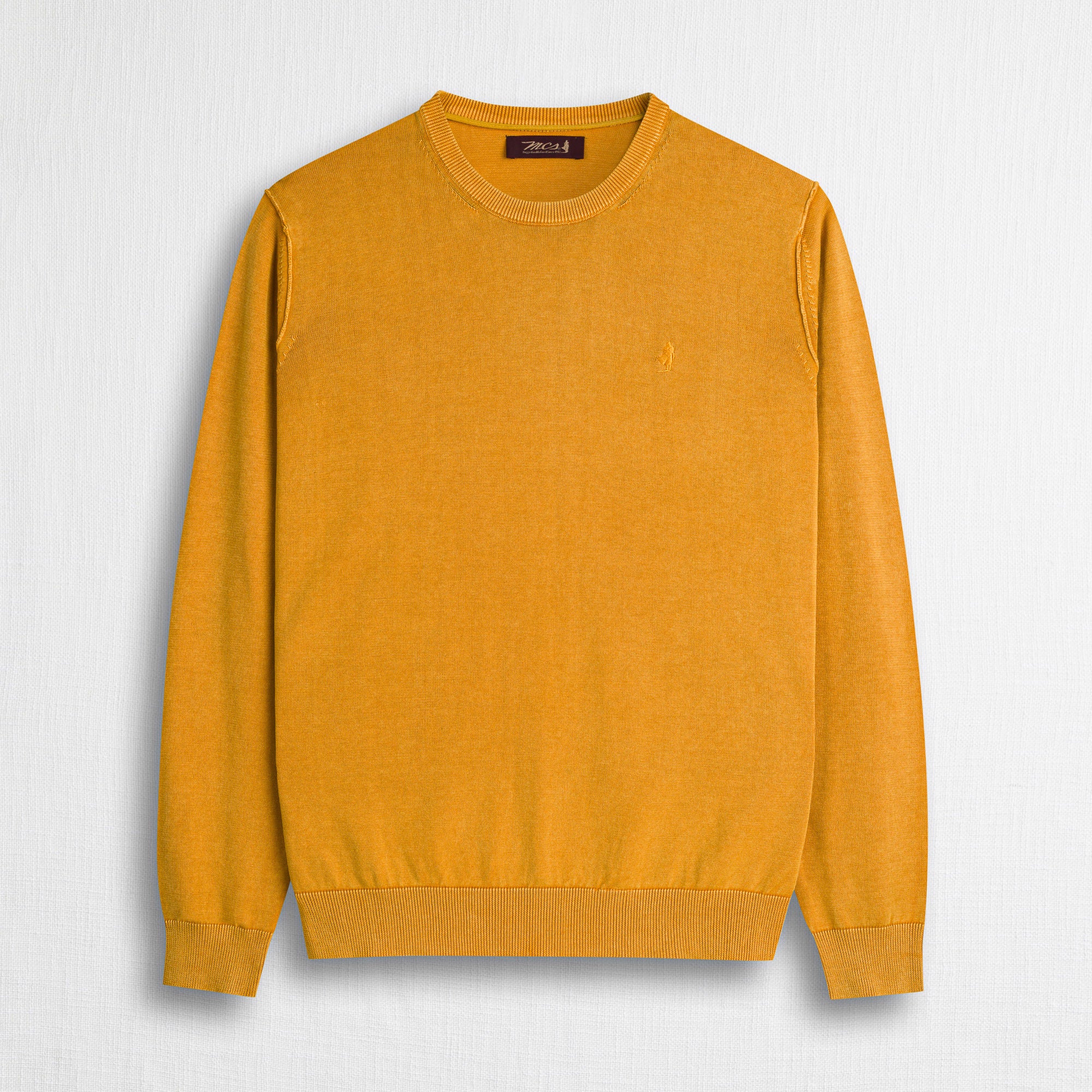 Maglia 100% cotone girocollo acid wash - Gold Yellow