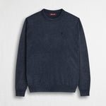 Maglia 100% cotone girocollo acid wash - Navy Blue