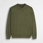 Maglia 100% cotone girocollo acid wash - Dark Olive