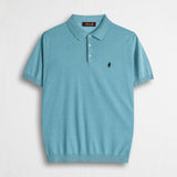 Polo 100% cotone in maglia - Sky Blue