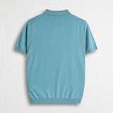 100% Cotton Knit Polo - Sky Blue