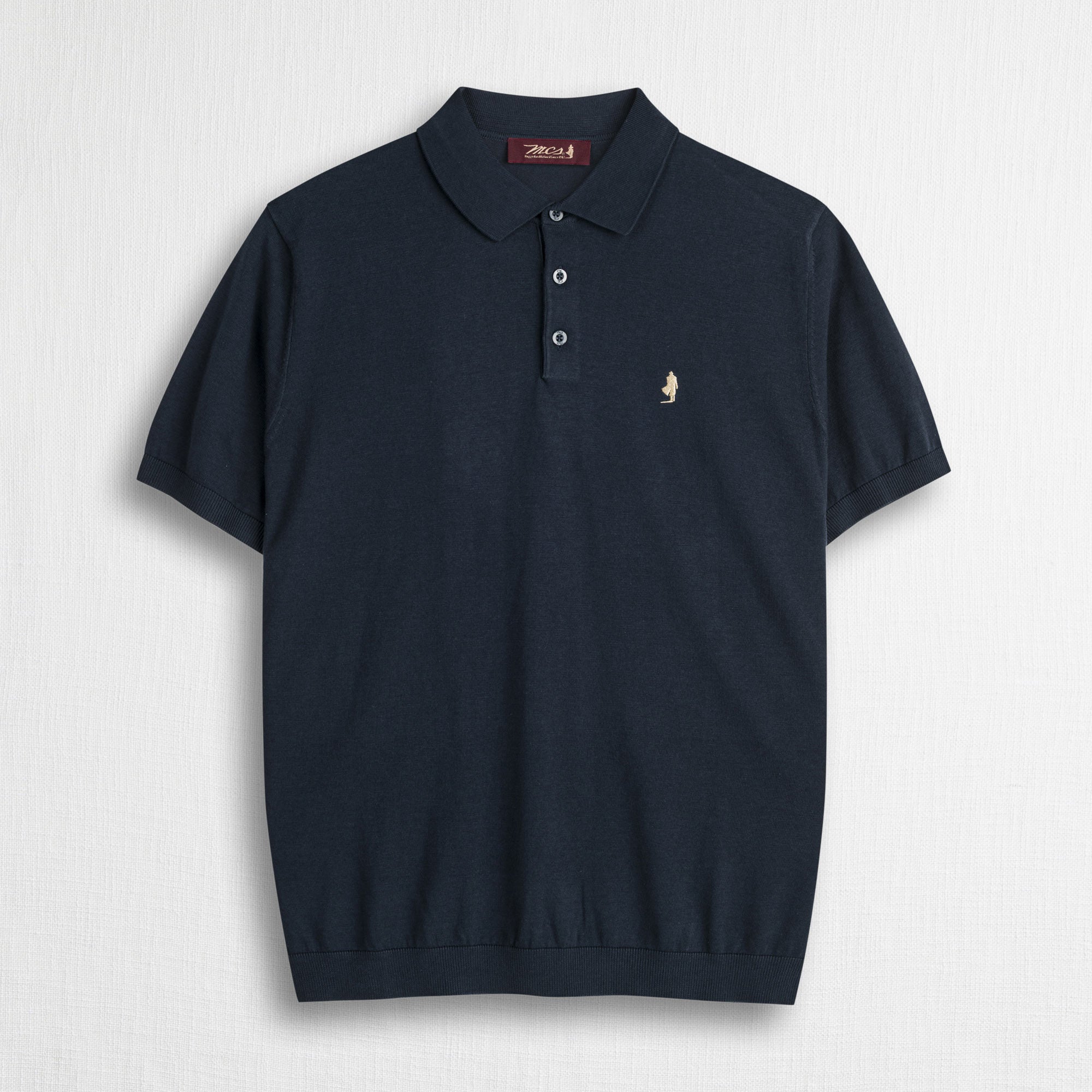 Polo 100% cotone in maglia - Navy Blue