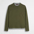 Maglia 100% cotone girocollo con dettagli in jersey - Dark Olive