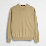 Maglia 100% cotone scollo V - Khaky