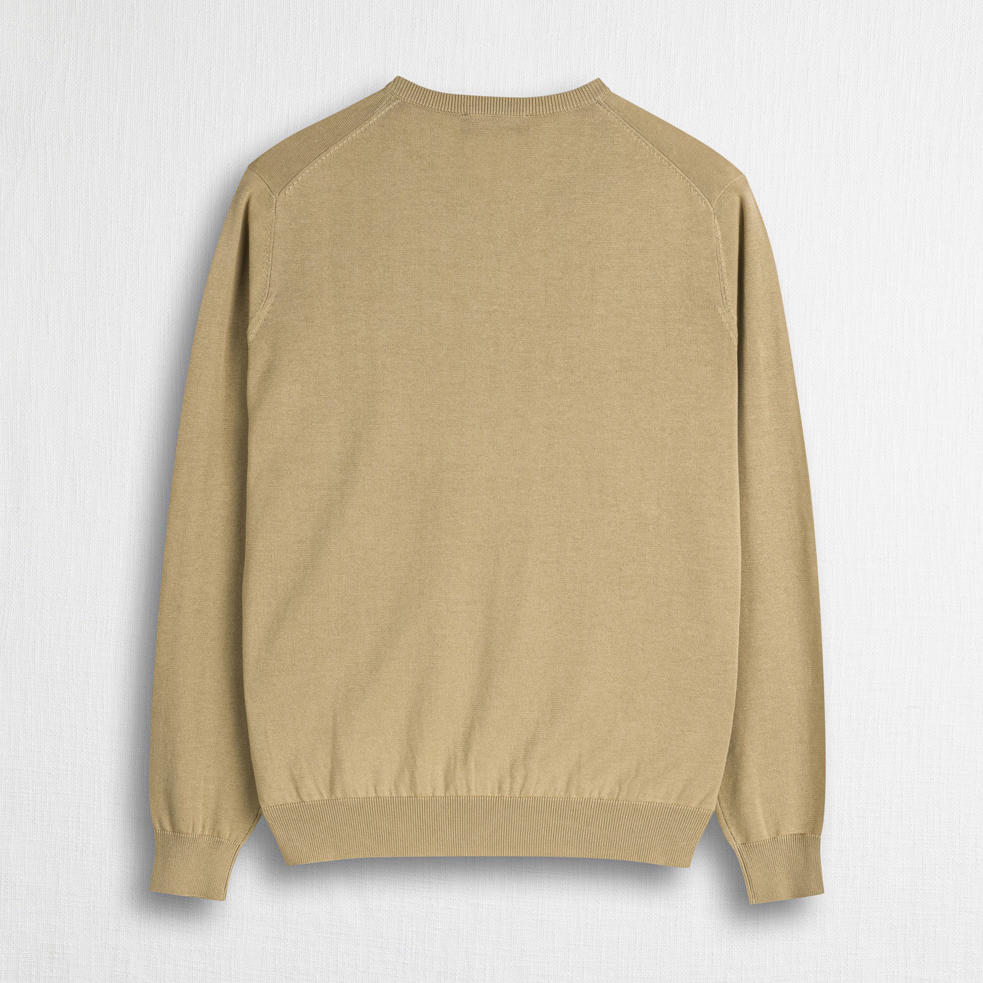 100% Cotton V-Neck Shirt - Khaki