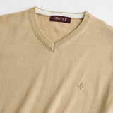 100% Cotton V-Neck Shirt - Khaki