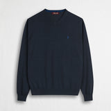 Maglia 100% cotone scollo V - Navy Blue