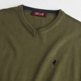 100% Cotton V-Neck Shirt - Dark Olive