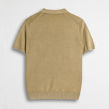 100% Cotton Acid Wash Polo - Khaki