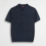 Polo 100% cotone acid wash - Navy Blue
