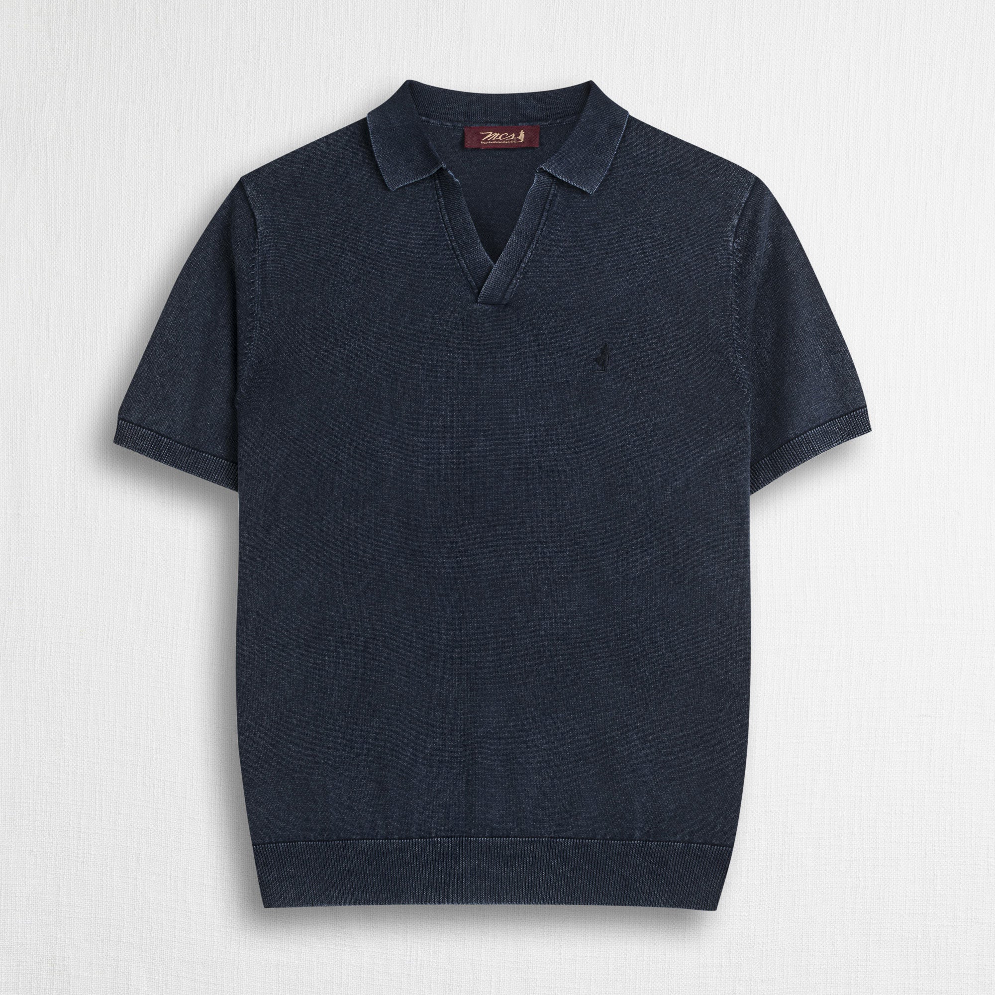 Polo 100% cotone acid wash - Navy Blue