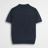 100% Cotton Acid Wash Polo - Navy Blue