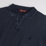 100% Cotton Acid Wash Polo - Navy Blue