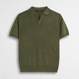Polo 100% cotone acid wash - Dark Olive