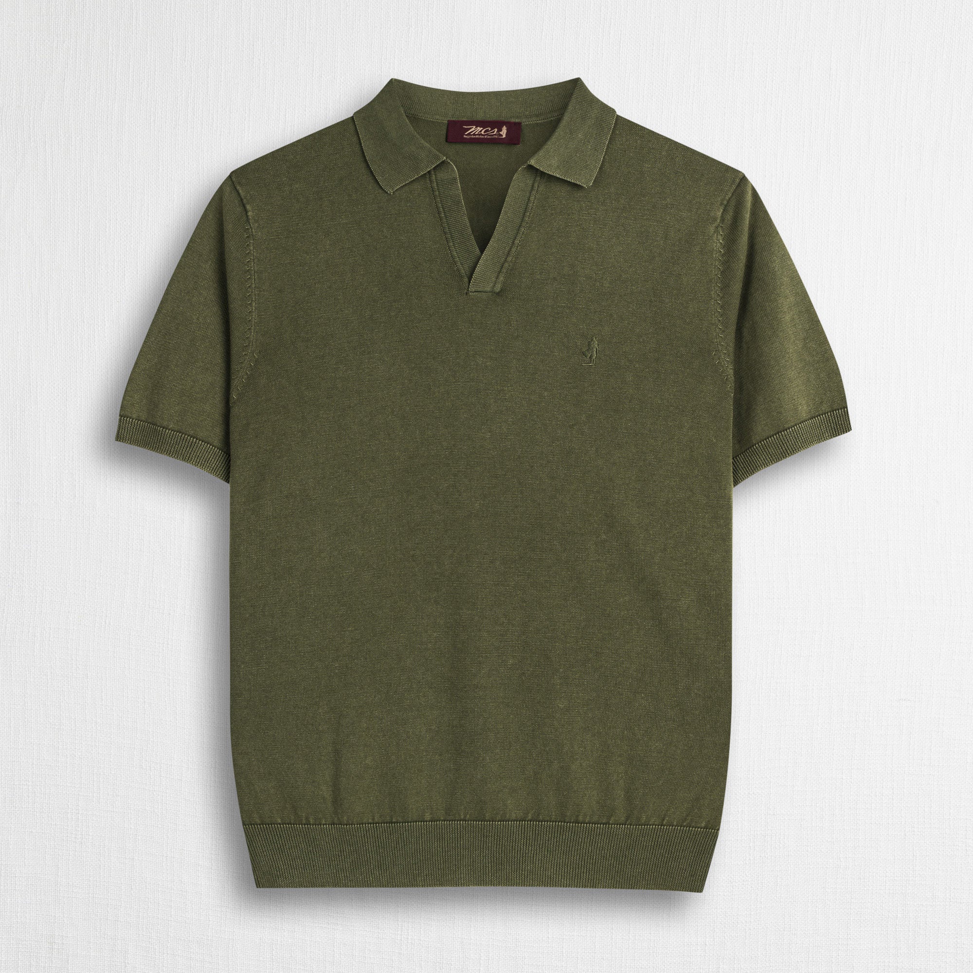 Polo 100% cotone acid wash - Dark Olive