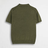100% Cotton Acid Wash Polo - Dark Olive